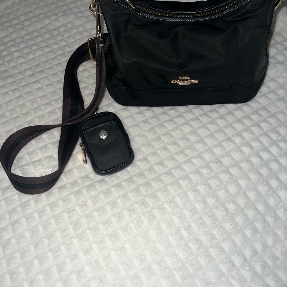 Coach women Black and Gold Crossbody Bag